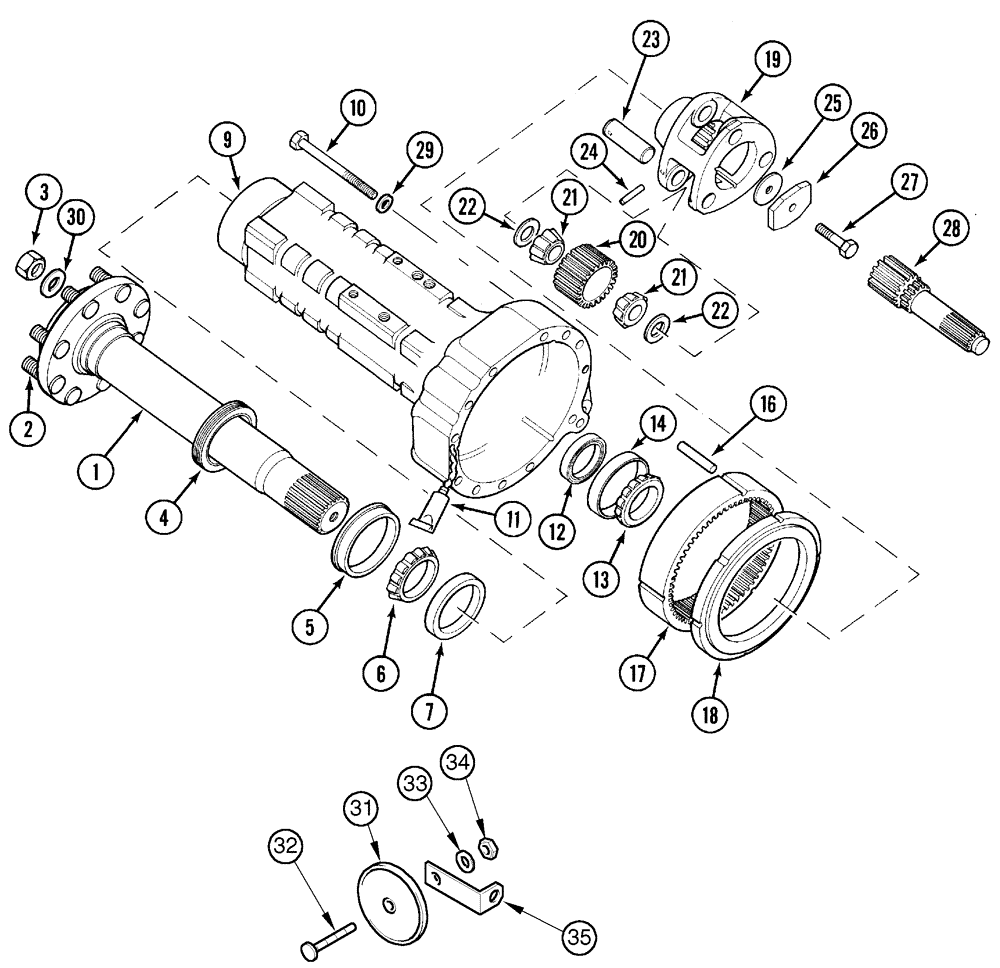 Схема запчастей Case IH C100 - (06-21) - REAR AXLE, CARRIER AND CONNECTIONS (06) - POWER TRAIN