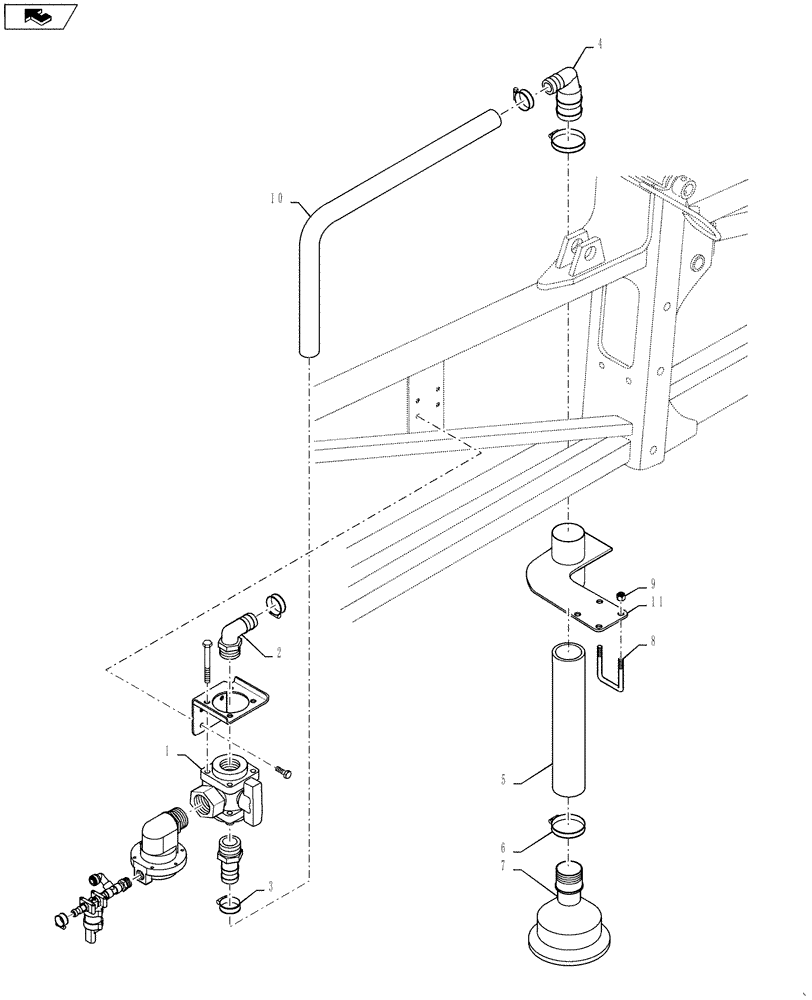 Схема запчастей Case IH 4430 - (36.330.18) - FOAM MARKER DUAL DROP, RH (36) - PNEUMATIC SYSTEM