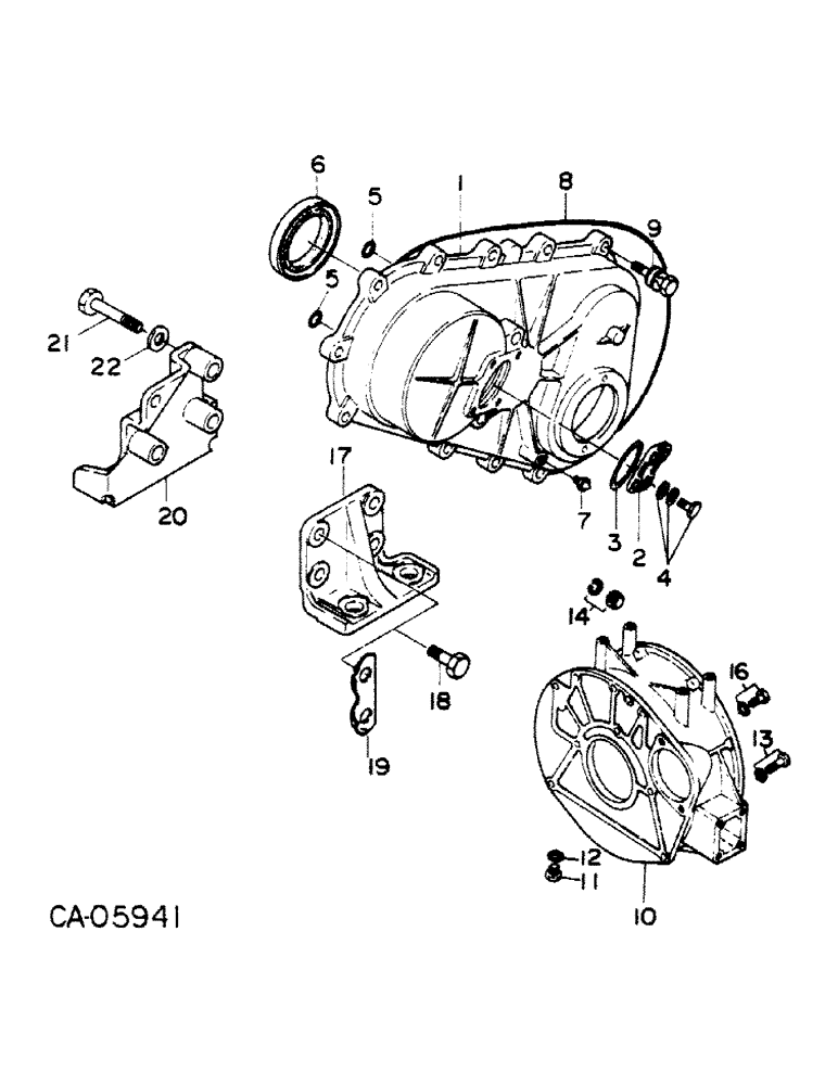 Схема запчастей Case IH 4150 - (12-24) - POWER, TIMING GEAR AND FLYWHEEL HOUSING, ISUZU ENGINE (04) - Drive Train