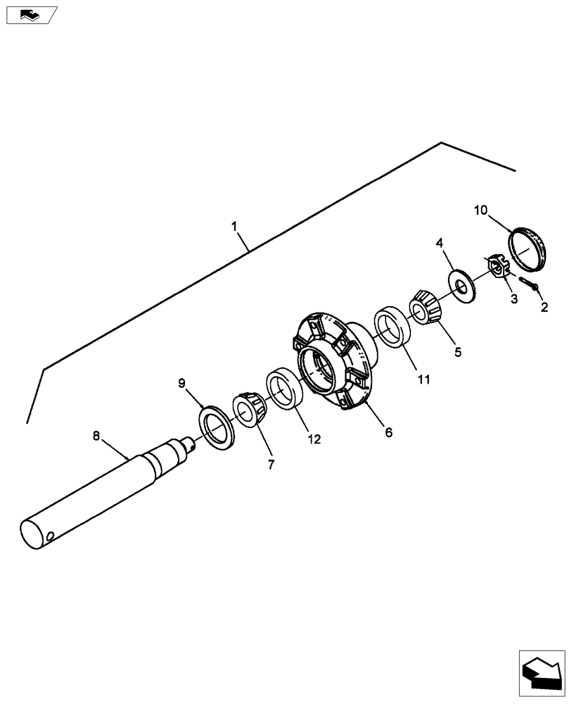 Схема запчастей Case IH RB455A - (44.511.03) - WHEELS, HUB & SPINDLE, STANDARD DUTY (44) - WHEELS