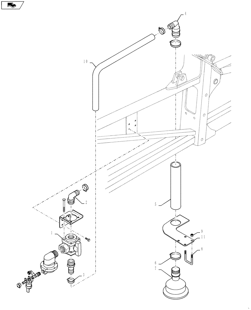 Схема запчастей Case IH 4420 - (11-026) - CHAMBER GROUP, RH DUAL DROP Options