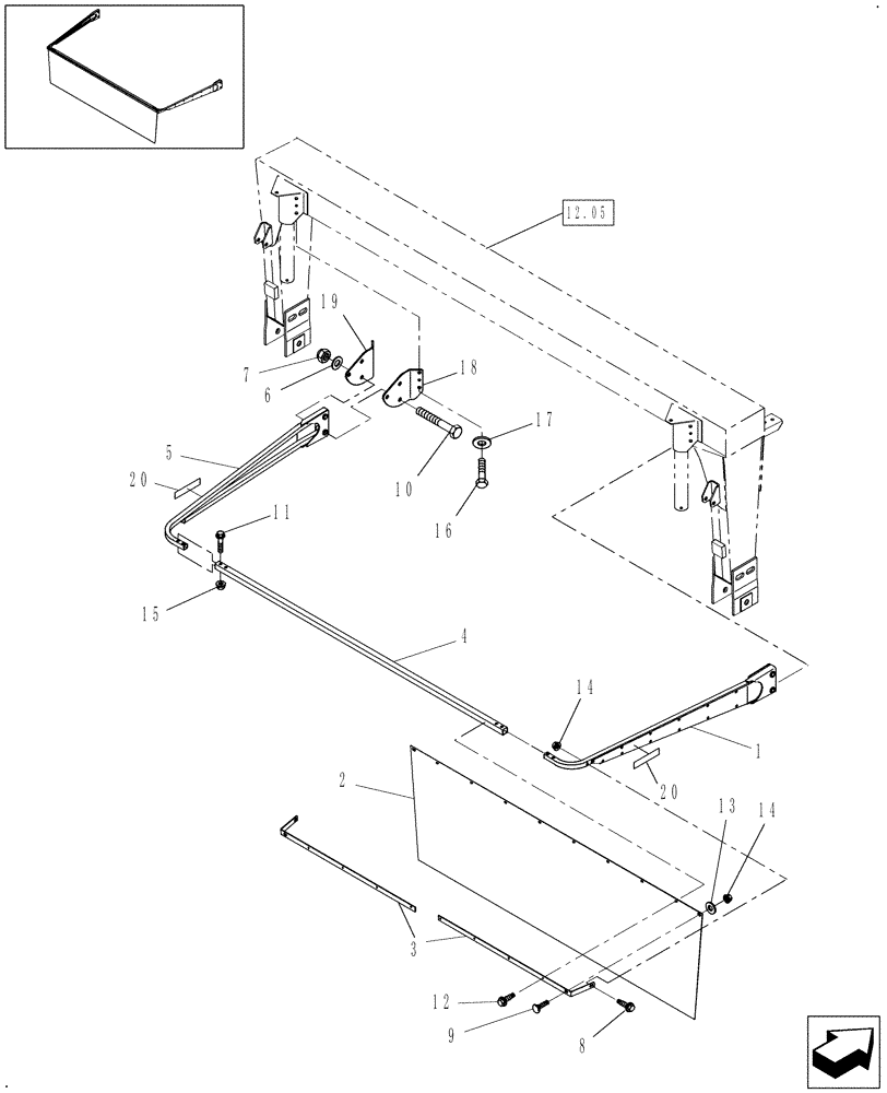 Схема запчастей Case IH DC102F - (08.02/02) - REAR SKIRT (08) - SHEET METAL