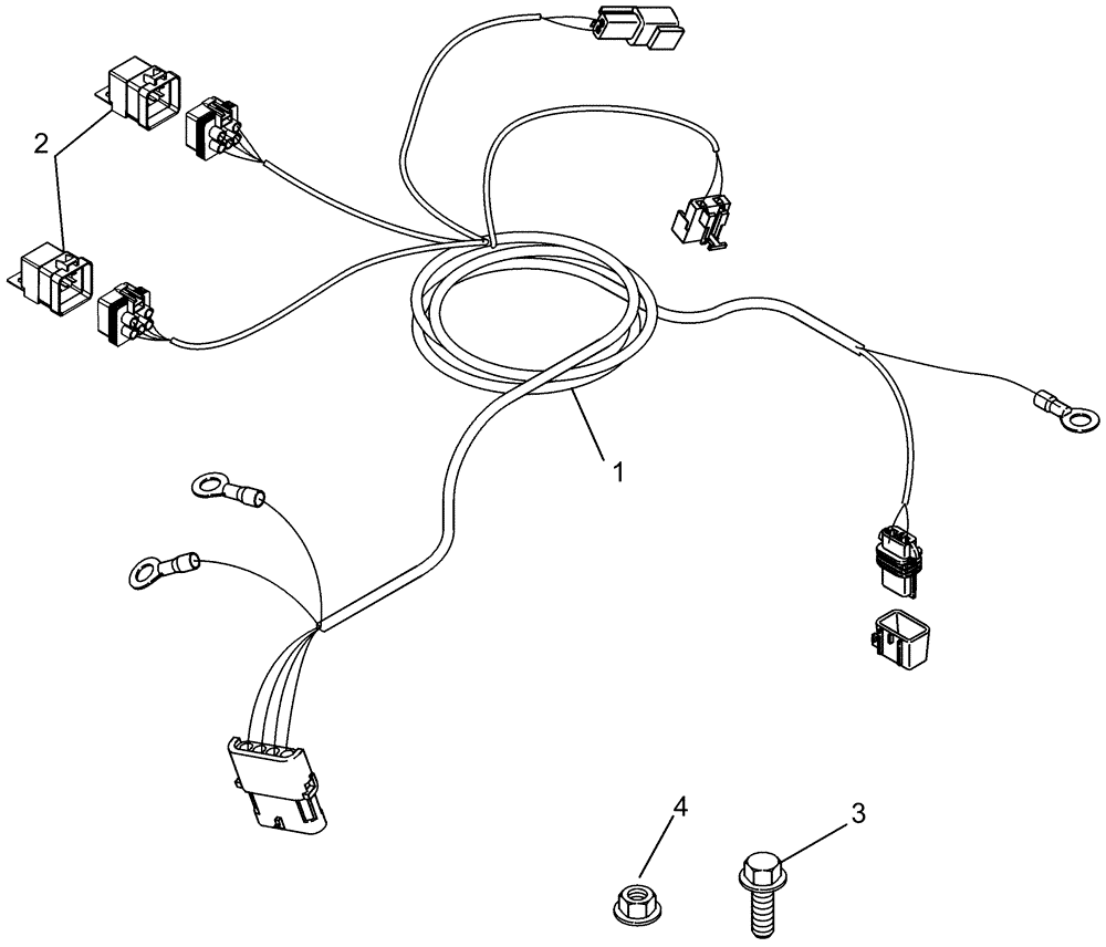 Схема запчастей Case IH 2388 - (04-26) - HARNESS - ROTOR MOTOR CONTROL - ASN HAJ303001 (06) - ELECTRICAL