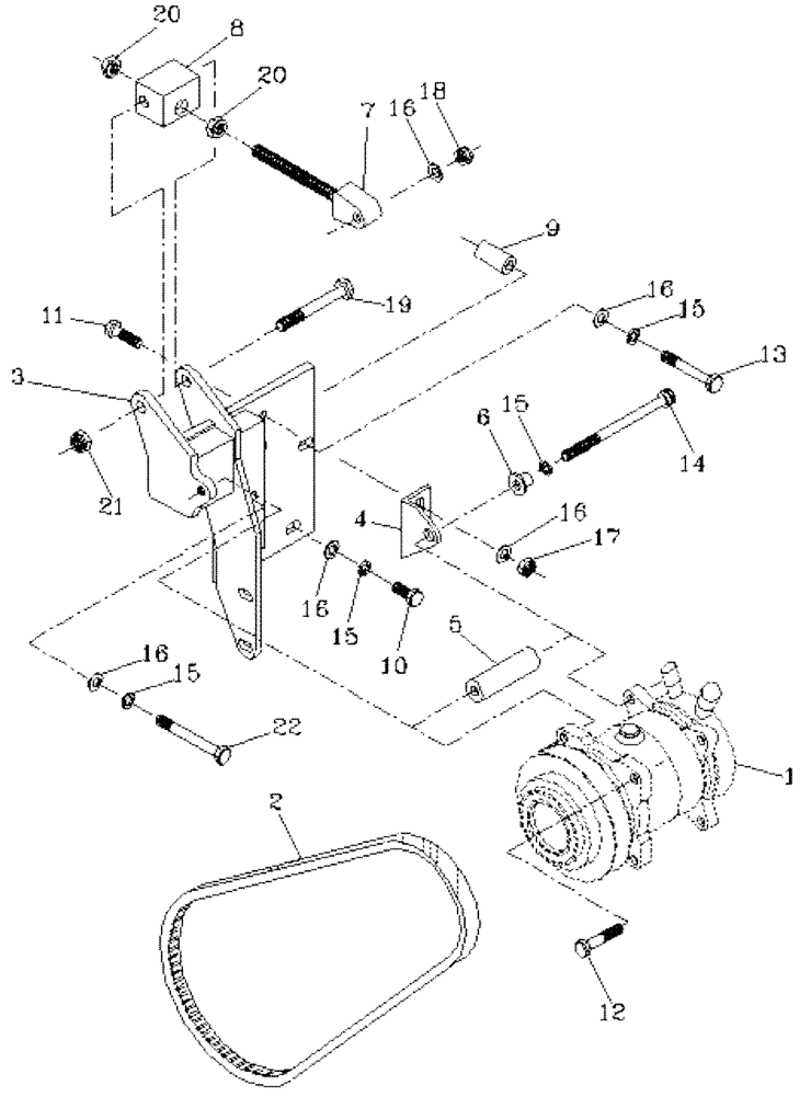 Схема запчастей Case IH 7700 - (A12[05]) - AIR CONDITIONER COMPRESSOR/MOUNT/BELT {M11/QSM11} Mainframe & Functioning Components