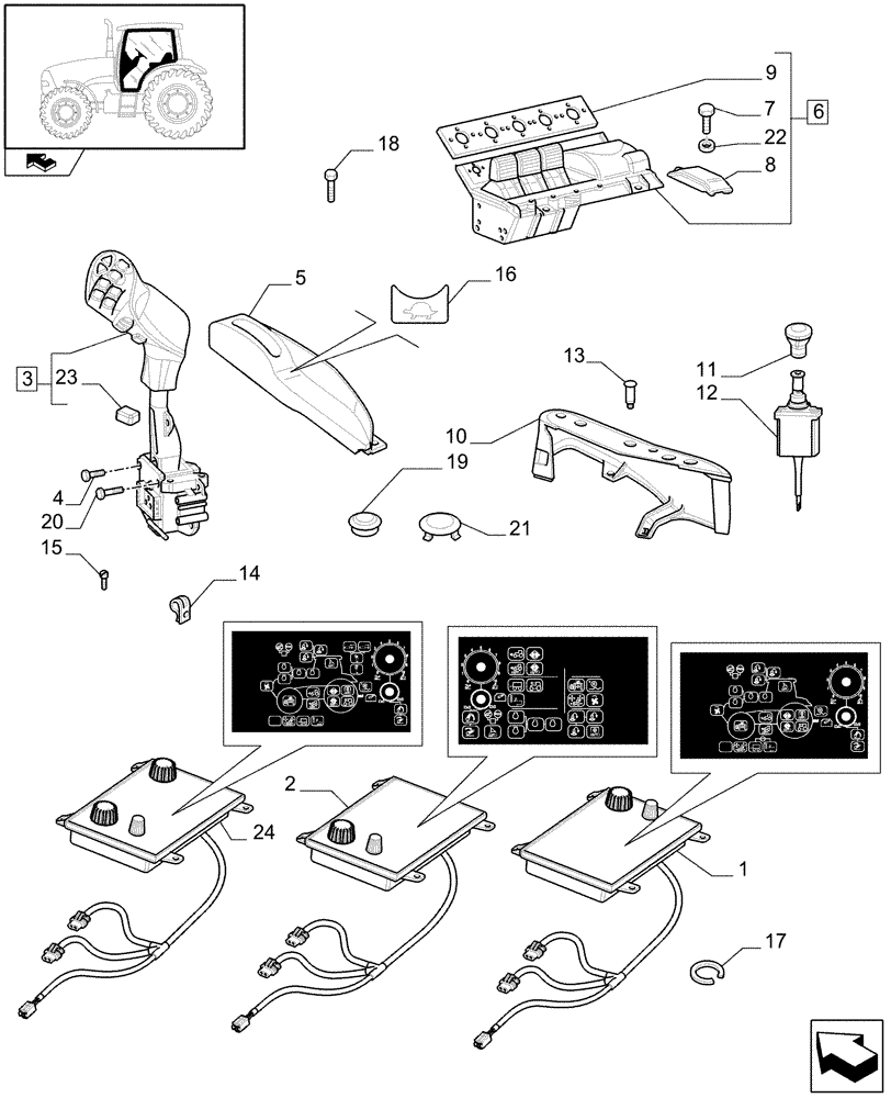 Схема запчастей Case IH PUMA 195 - (1.75.1[06]) - ARMREST CONTROL UNIT - ELECTRONIC CONTROLS AND ELECTRONIC CONTROL UNIT (06) - ELECTRICAL SYSTEMS