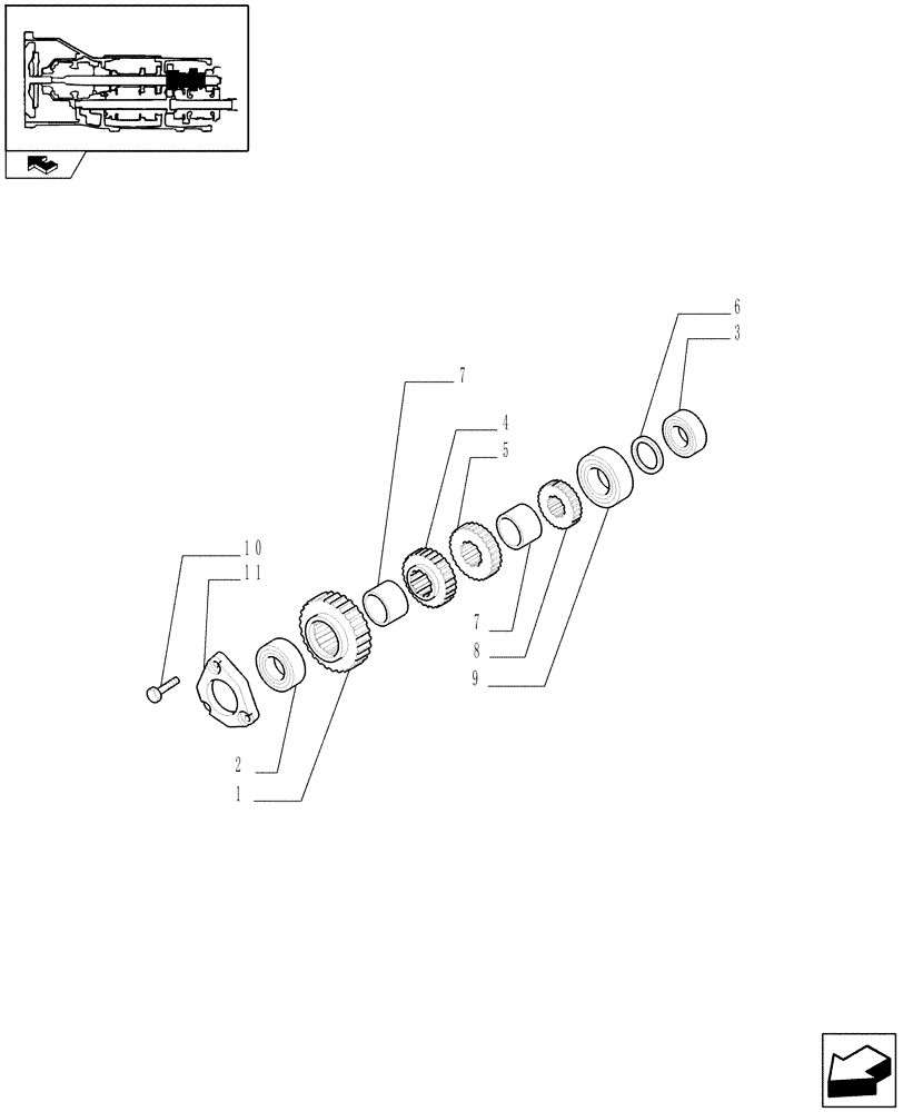 Схема запчастей Case IH FARMALL 80 - (1.28.1/03[03]) - 12X12 (40KM/H) TRANSMISSION W/INSIDE AXLE FRONT BRAKE AND LIMITED SLIP - GEARS (STD, 743552-331321-743905) (03) - TRANSMISSION