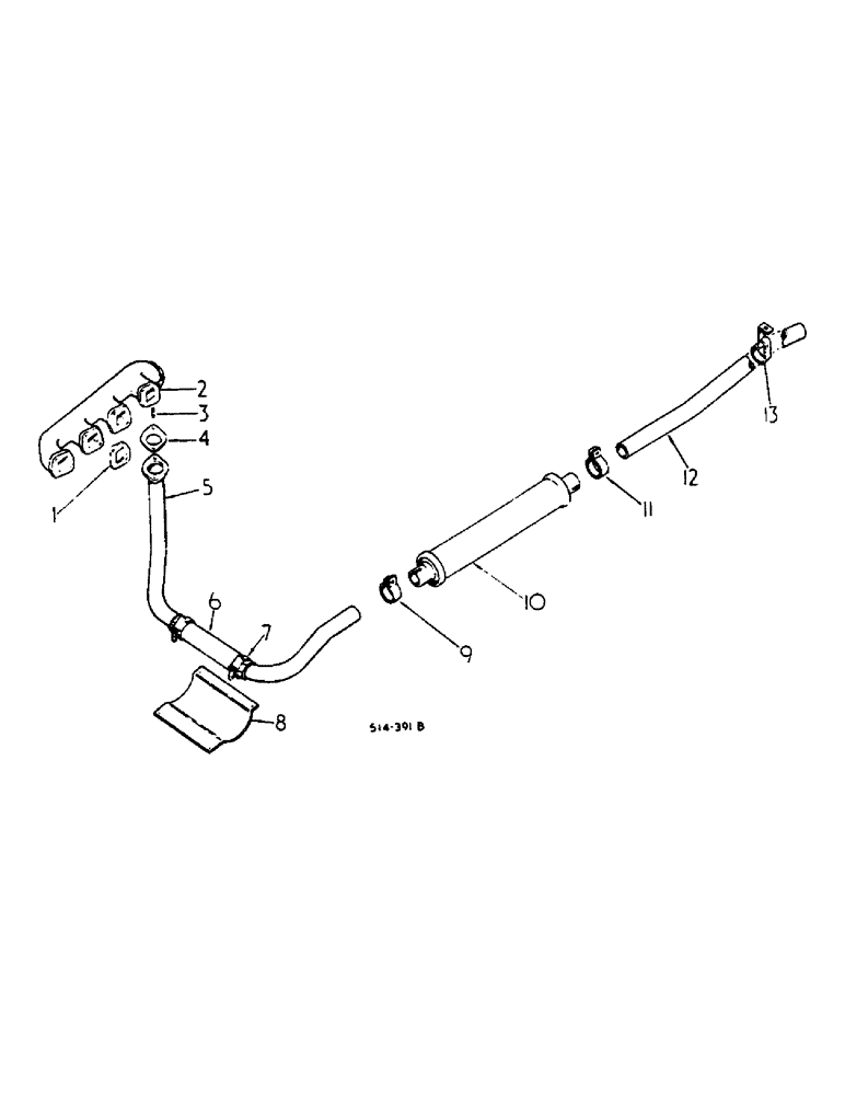 Схема запчастей Case IH 584 - (12-07) - UNDERSLUNG EXHAUST AND MANIFOLD Power