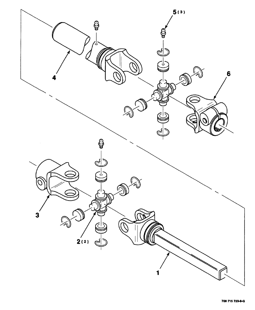 Схема запчастей Case IH 525 - (02-006) - U-JOINT ASSEMBLY (UPPER-14 FOOT) (58) - ATTACHMENTS/HEADERS