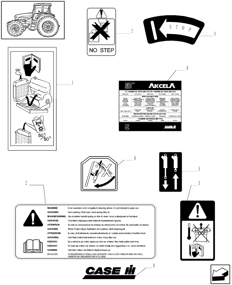 Схема запчастей Case IH JX100U - (1.98.0[02]) - DECALS (13) - DECALS