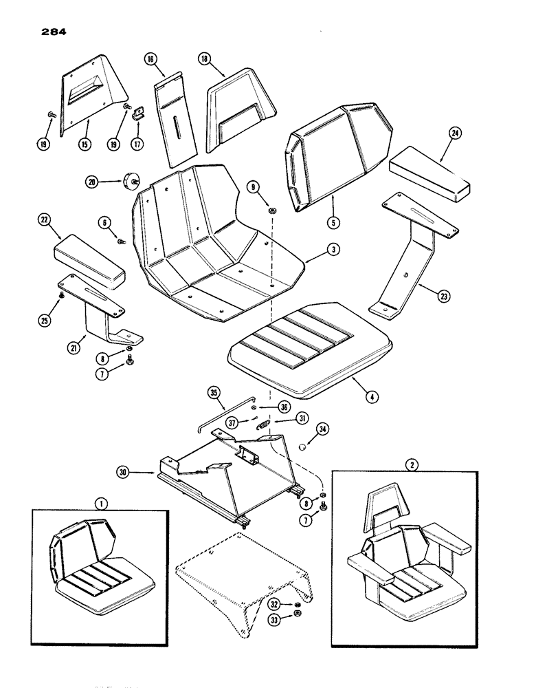 Схема запчастей Case IH 770 - (284) - AGRI-KING SEAT (09) - CHASSIS/ATTACHMENTS