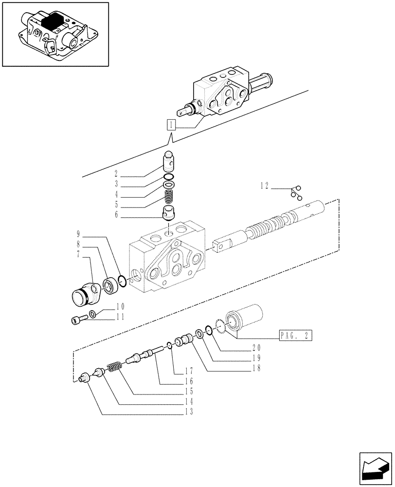 Схема запчастей Case IH MXM120 - (1.82.7/01E[01]) - DOUBLE-ACTING EXTERNAL CONTROL VALVE W/FLOAT AND AUTOMATIC CUTOUT BREAKDOWN - D5500 (07) - HYDRAULIC SYSTEM