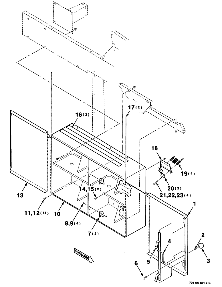 Схема запчастей Case IH 8575 - (07-020) - TWINE BOX ASSEMBLY-RIGHT (12) - MAIN FRAME