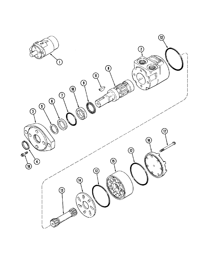 Схема запчастей Case IH 1020 - (8-12) - REEL DRIVE MOTOR (08) - HYDRAULICS