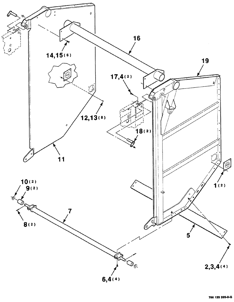 Схема запчастей Case IH RS561 - (05-002) - TAILGATE ASSEMBLY (16) - BALE EJECTOR