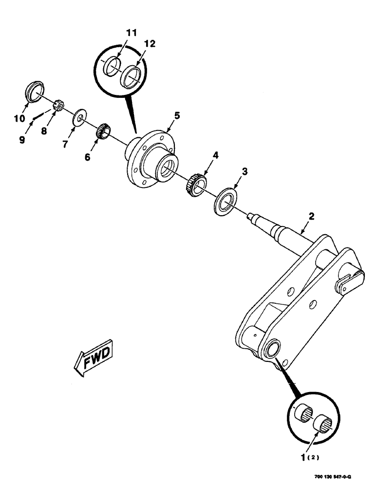 Схема запчастей Case IH DC515 - (7-18) - HUB, AXLE AND STRUT ASSEMBLY, RIGHT (09) - CHASSIS