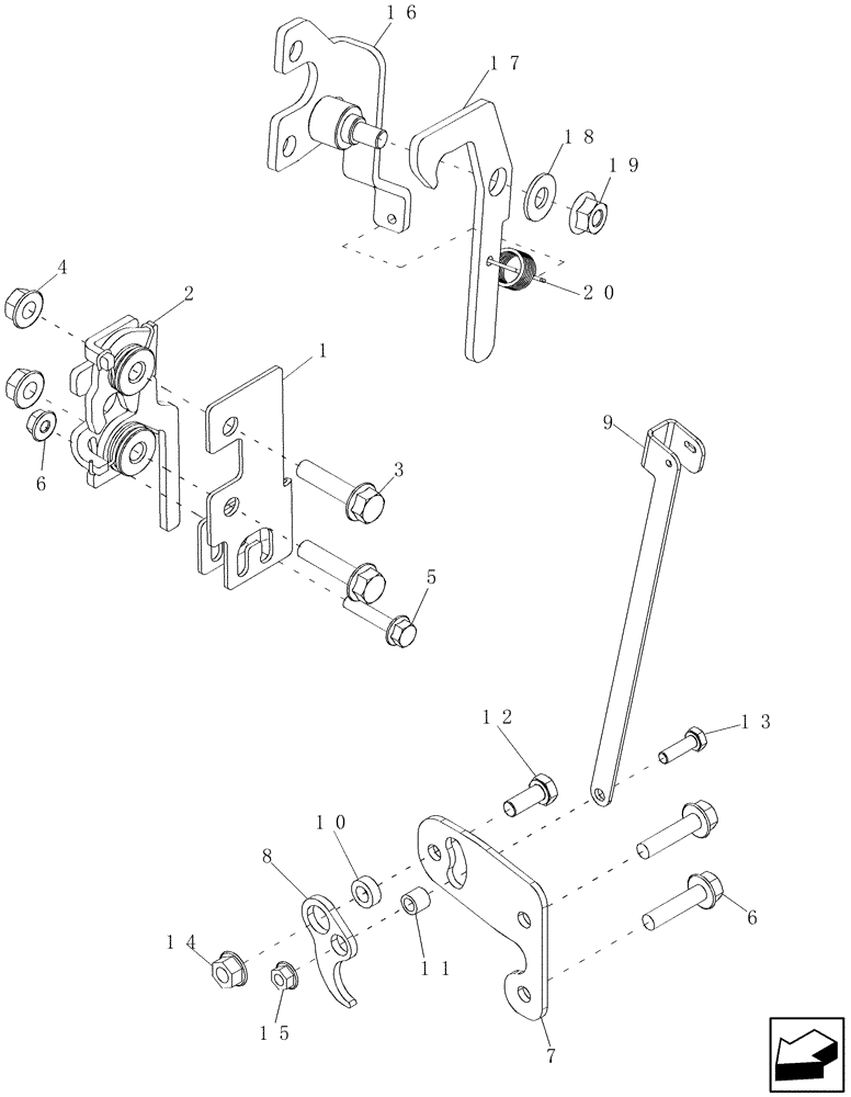 Схема запчастей Case IH 7130 - (90.118.47[02]) - LATCH ASSEMBLY, TRIM PANELS, (EU ONLY) (90) - PLATFORM, CAB, BODYWORK AND DECALS