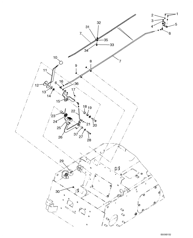 Схема запчастей Case IH 430 - (03-02) - CONTROLS - FOOT AND HAND THROTTLE (03) - FUEL SYSTEM