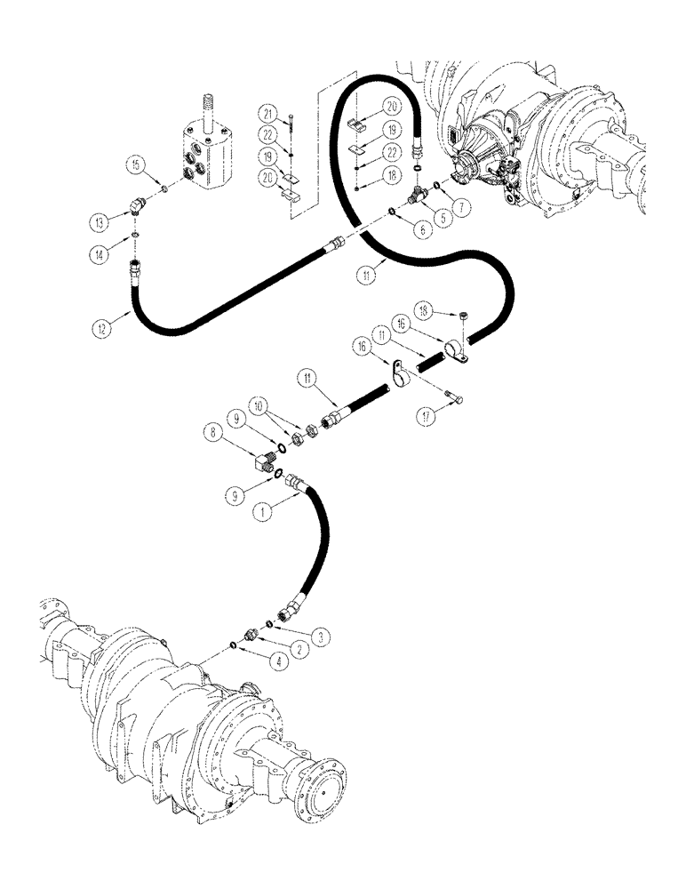 Схема запчастей Case IH STX450 - (07-09) - 500 SERIES AXLE - SERVICE BRAKE CIRCUIT, QUADTRAC TRACTOR (07) - BRAKES