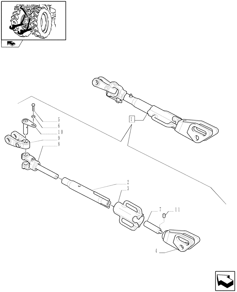 Схема запчастей Case IH PUMA 140 - (1.89.6/ B) - ADJUSTABLE LIFT-ROD - BREAKDOWN (09) - IMPLEMENT LIFT