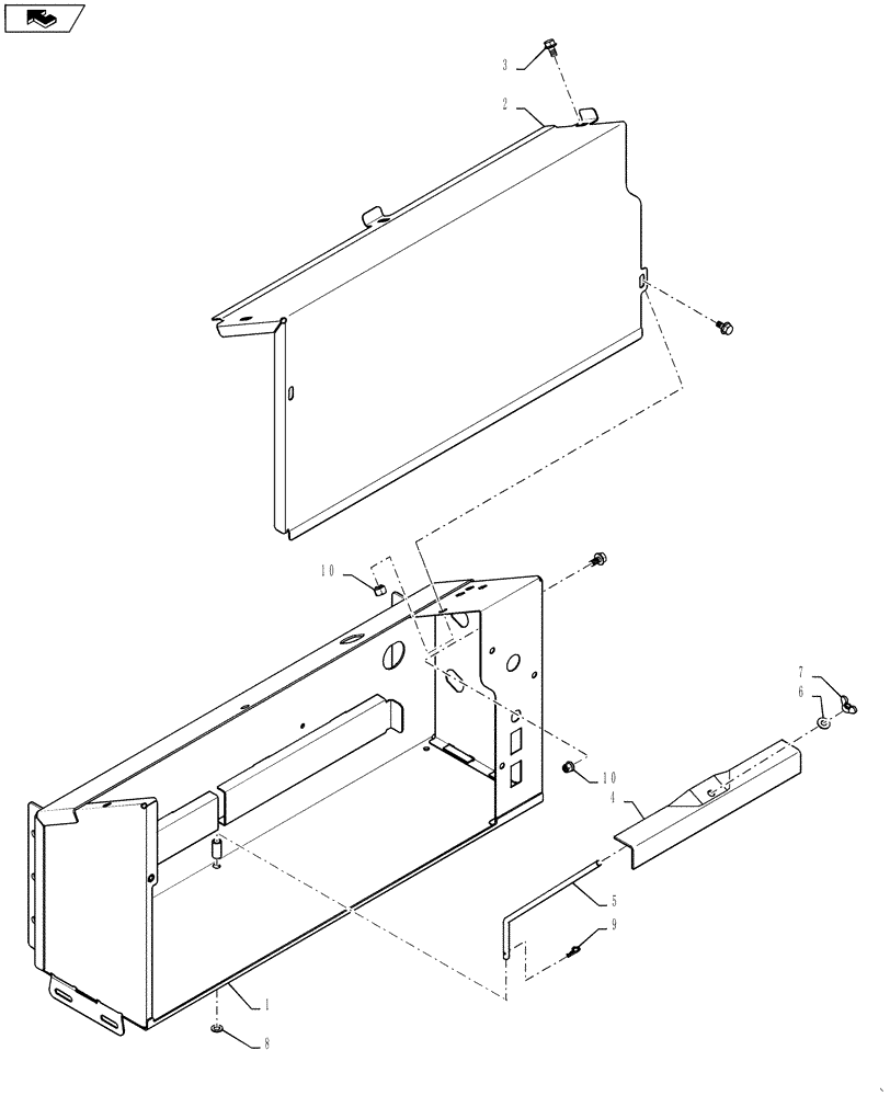 Схема запчастей Case IH 9230 - (55.301.05[02]) - BOX, BATTERY ASSY (55) - ELECTRICAL SYSTEMS