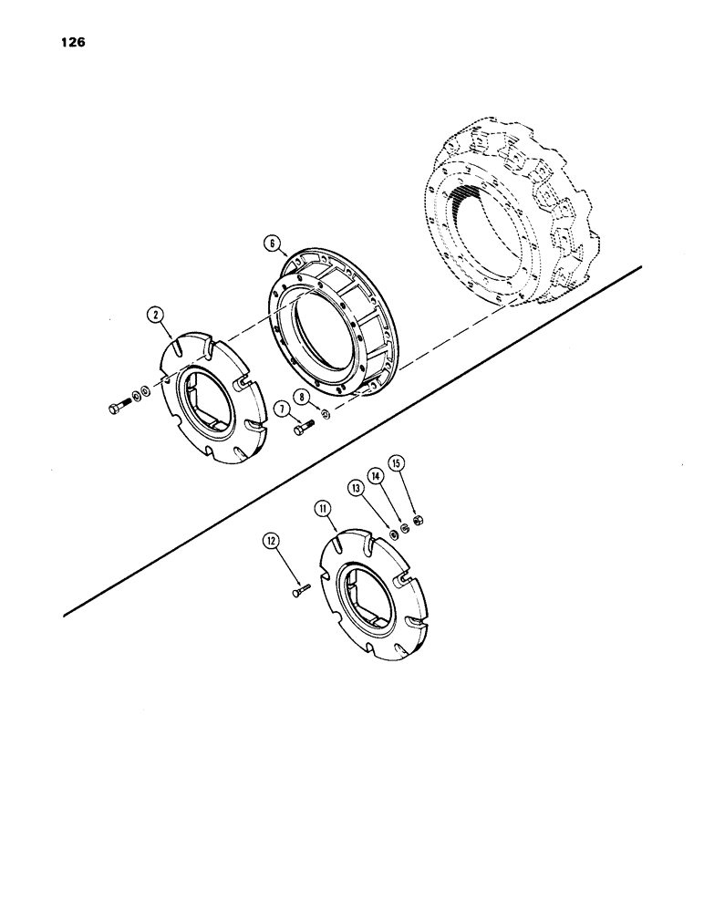 Схема запчастей Case IH 1170 - (126) - REAR WHEEL WEIGHTS (06) - POWER TRAIN