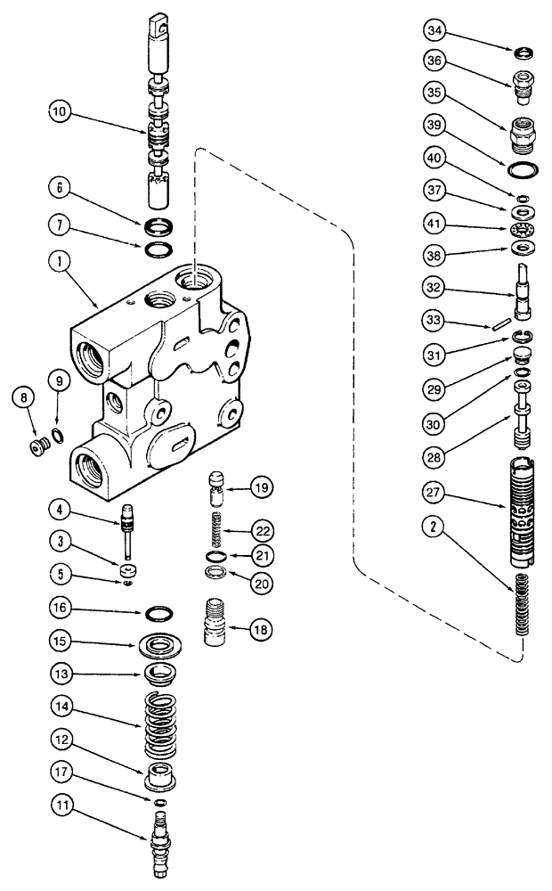 Схема запчастей Case IH 7230 - (8-064) - HYDRAULIC REMOTE VALVE ASSEMBLY, SECOND, THIRD AND FOURTH REMOTE WITH LOAD CHECK (08) - HYDRAULICS