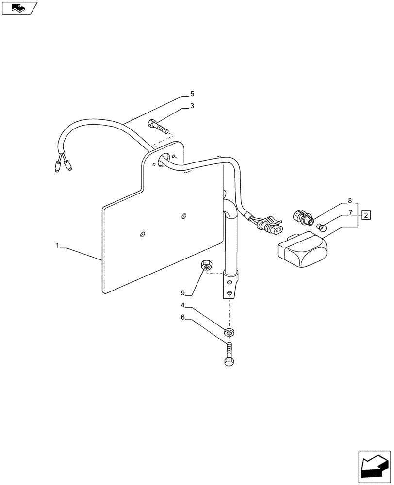 Схема запчастей Case IH PUMA 215 - (55.404.05) - FENDER MOUNTED LICENSE PLATE - REAR LICENSE PLATE LIGHT (VAR.720965) (55) - ELECTRICAL SYSTEMS