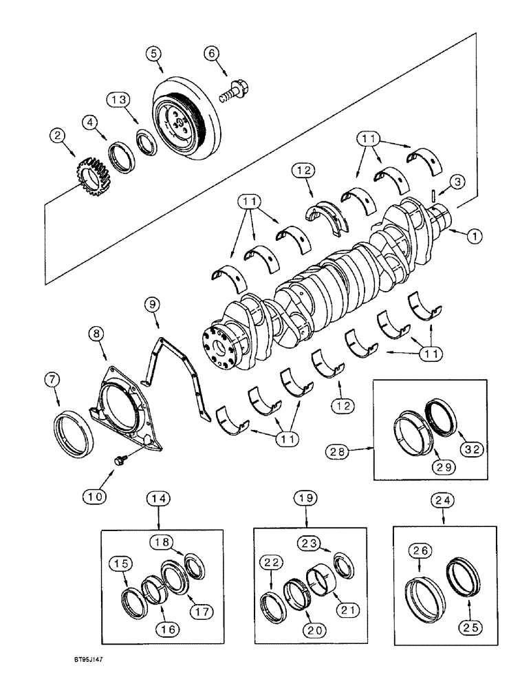 Схема запчастей Case IH 1666 - (2-40) - CRANKSHAFT, 6T-830 ENGINE (01) - ENGINE