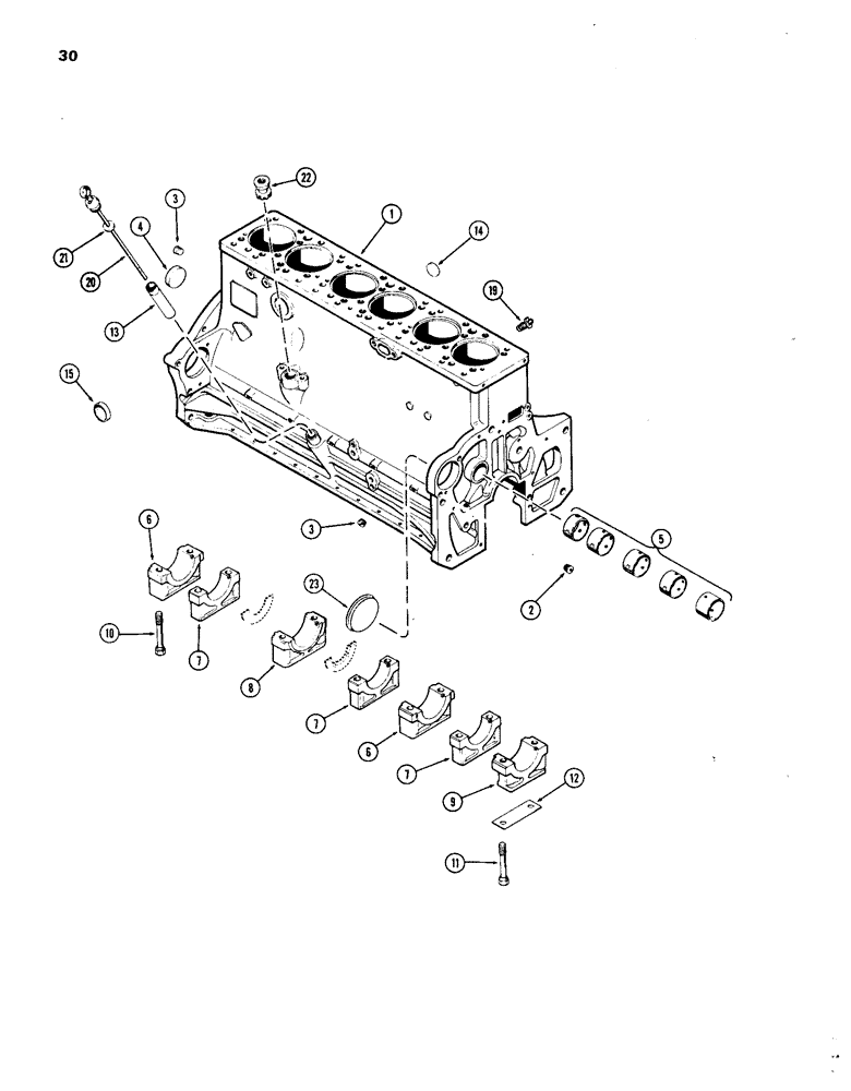 Схема запчастей Case IH 1270 - (030) - CYLINDER BLOCK, 451 BDT, DIESEL ENGINE (02) - ENGINE