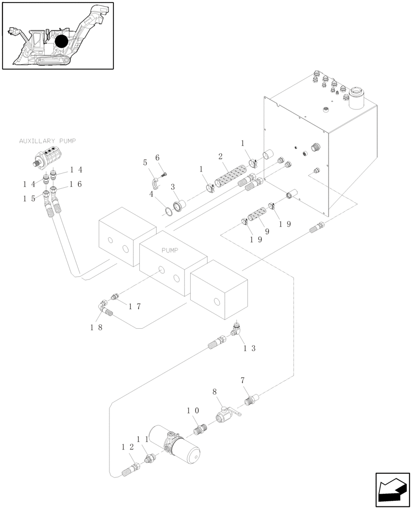 Схема запчастей Case IH A4000 - (B06.01[01]) - HYDRAULIC CIRCUIT (SUCTION LINES) Hydraulic Components & Circuits