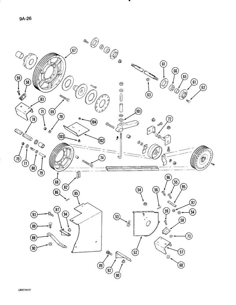 Схема запчастей Case IH 1670 - (9A-26) - FEEDER JACKSHAFT DRIVE, (CONT) (13) - FEEDER