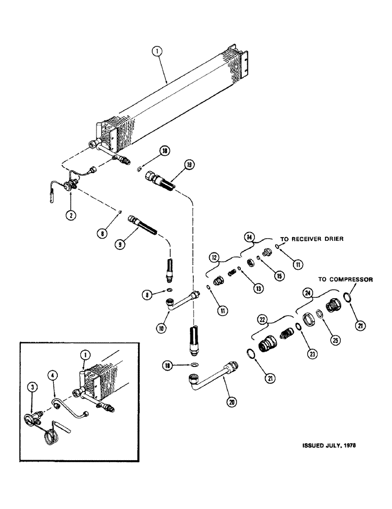 Схема запчастей Case IH 1570 - (300) - CAB, EVAPORATOR AND LINES (09) - CHASSIS/ATTACHMENTS