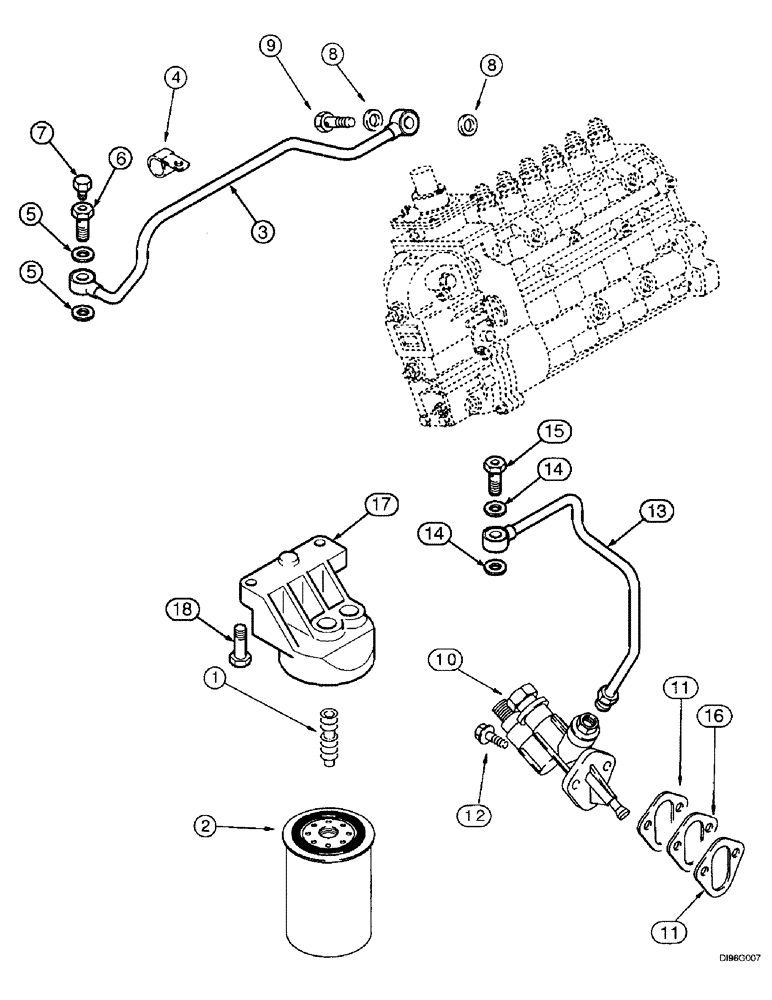 Схема запчастей Case IH 2144 - (3-05A) - FUEL FILTER AND TRANSFER PUMP, 6TA-590 EMISSIONS CERTIFIED ENGINE, COMBINE S/N JJC0173150 AND AFTER (02) - FUEL SYSTEM