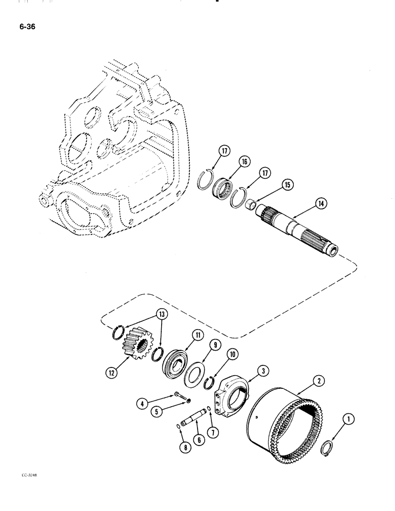 Схема запчастей Case IH 2096 - (6-036) - POWER SHIFT TRANSMISSION, PLANETARY OUTPUT (06) - POWER TRAIN