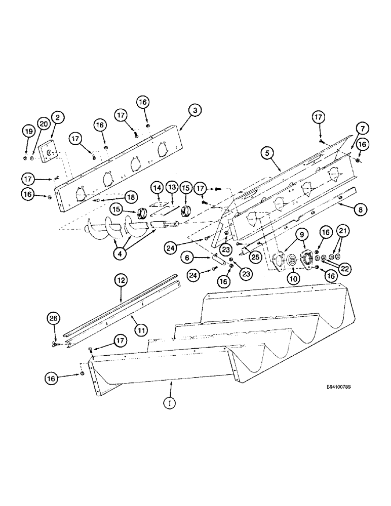 Схема запчастей Case IH 2166 - (9B-32) - AUGER BED (14) - ROTOR, CONCANVES & SIEVE