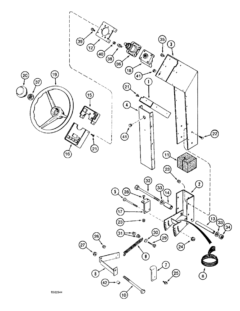 Схема запчастей Case IH 1688 - (5-02) - STEERING SUPPORT AND WHEEL (04) - STEERING