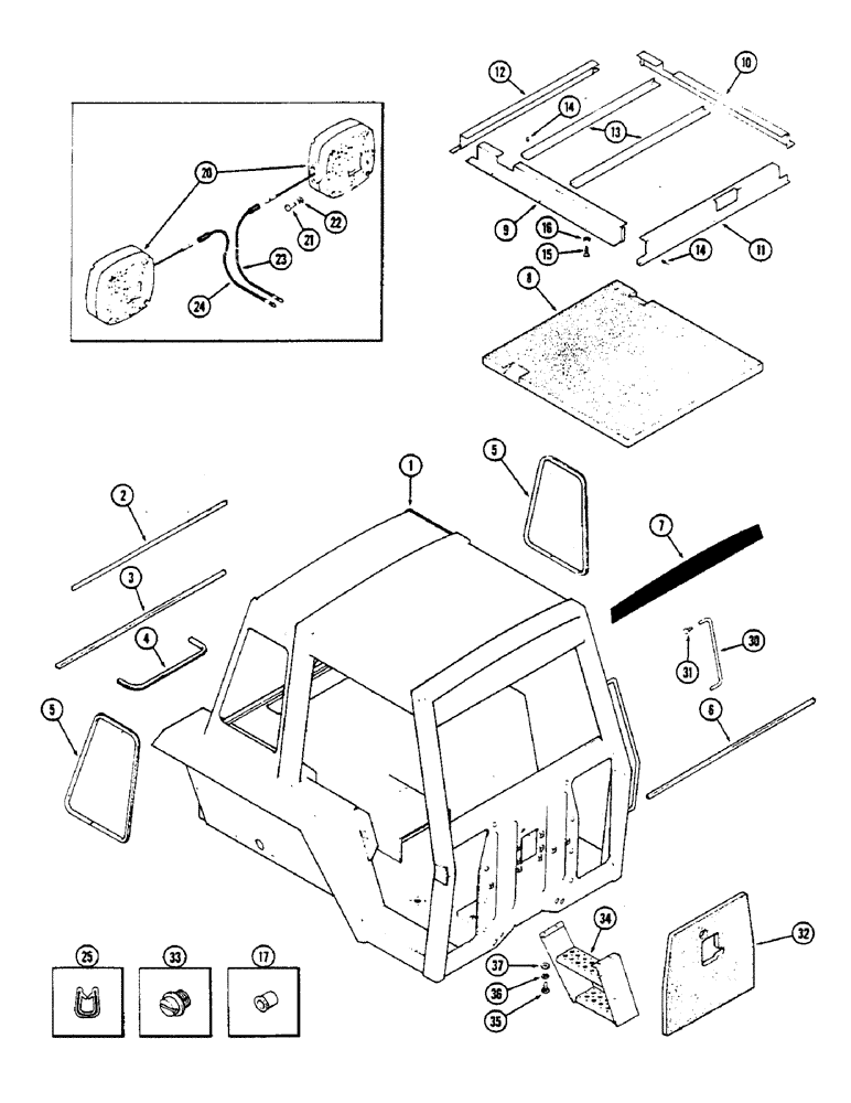 Схема запчастей Case IH 2390 - (9-358) - 4 POST PROTECTIVE FRAME, PRIOR TO P.I.N. 8841101 (09) - CHASSIS/ATTACHMENTS