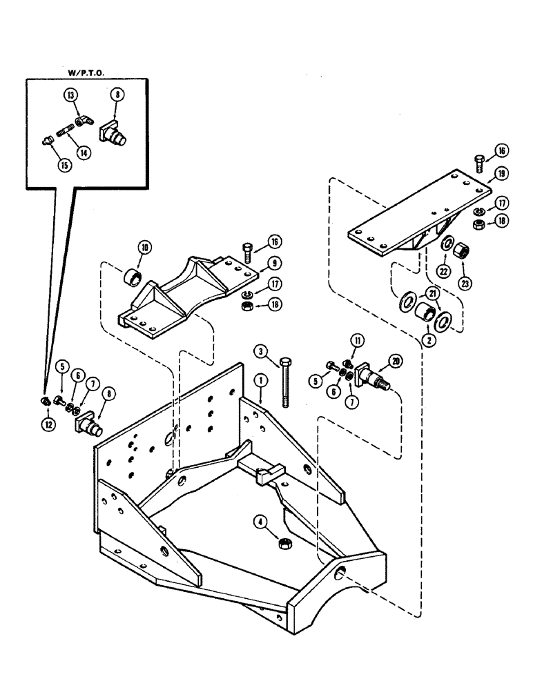 Схема запчастей Case IH 2470 - (154) - REAR AXLE TRUNNION AND PIVOT (06) - POWER TRAIN