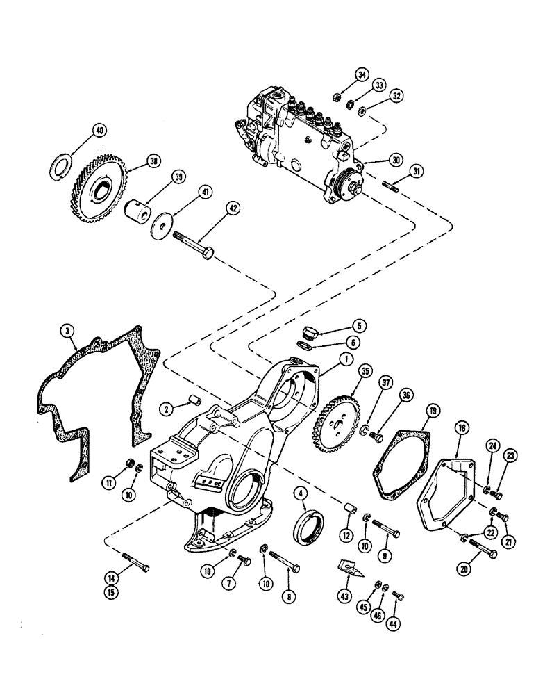 Схема запчастей Case IH 2470 - (072) - TIMING GEAR COVER, 504BDT DIESEL ENGINE (03) - FUEL SYSTEM