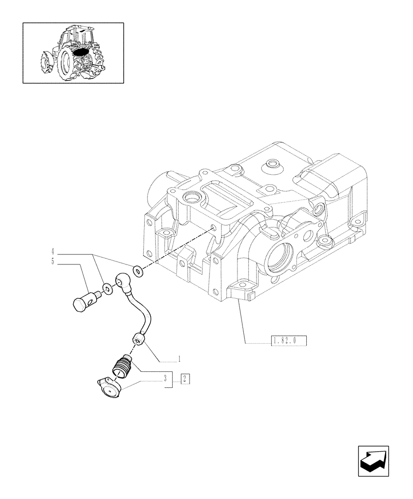 Схема запчастей Case IH MXU115 - (1.82.7/40) - (VAR.382) LOW PRESSURE HYDRAULIC RETURN PORT FOR EDC (07) - HYDRAULIC SYSTEM