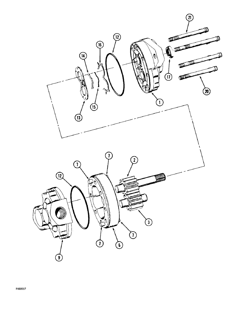 Схема запчастей Case IH 9310 - (8-016) - HYDRAULIC GEAR PUMP ASSEMBLY (08) - HYDRAULICS