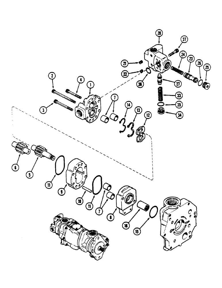 Схема запчастей Case IH 4690 - (8-272) - TRIPLE HYDRAULIC PUMP ASSEMBLY, GEAR PUMP SECTION (08) - HYDRAULICS