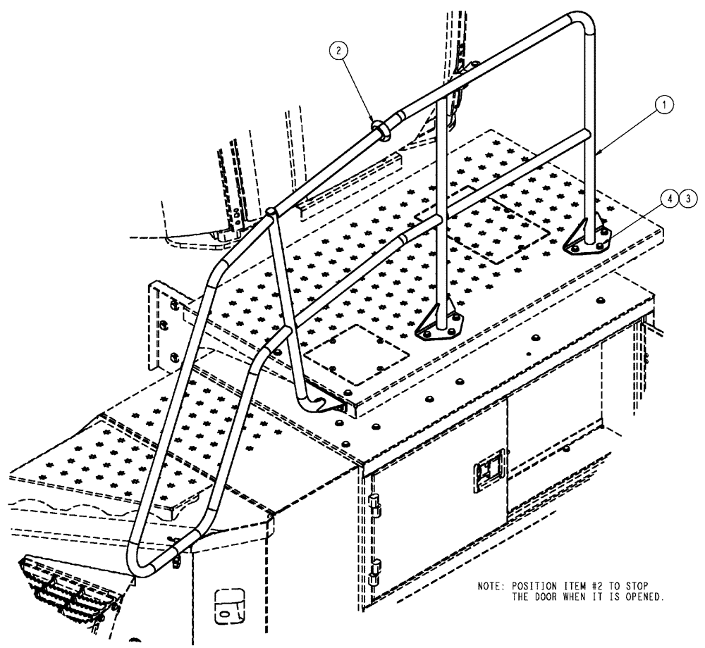 Схема запчастей Case IH TITAN 3020 - (04-011) - HANDRAIL GROUP, ONE-PIECE Frame & Suspension