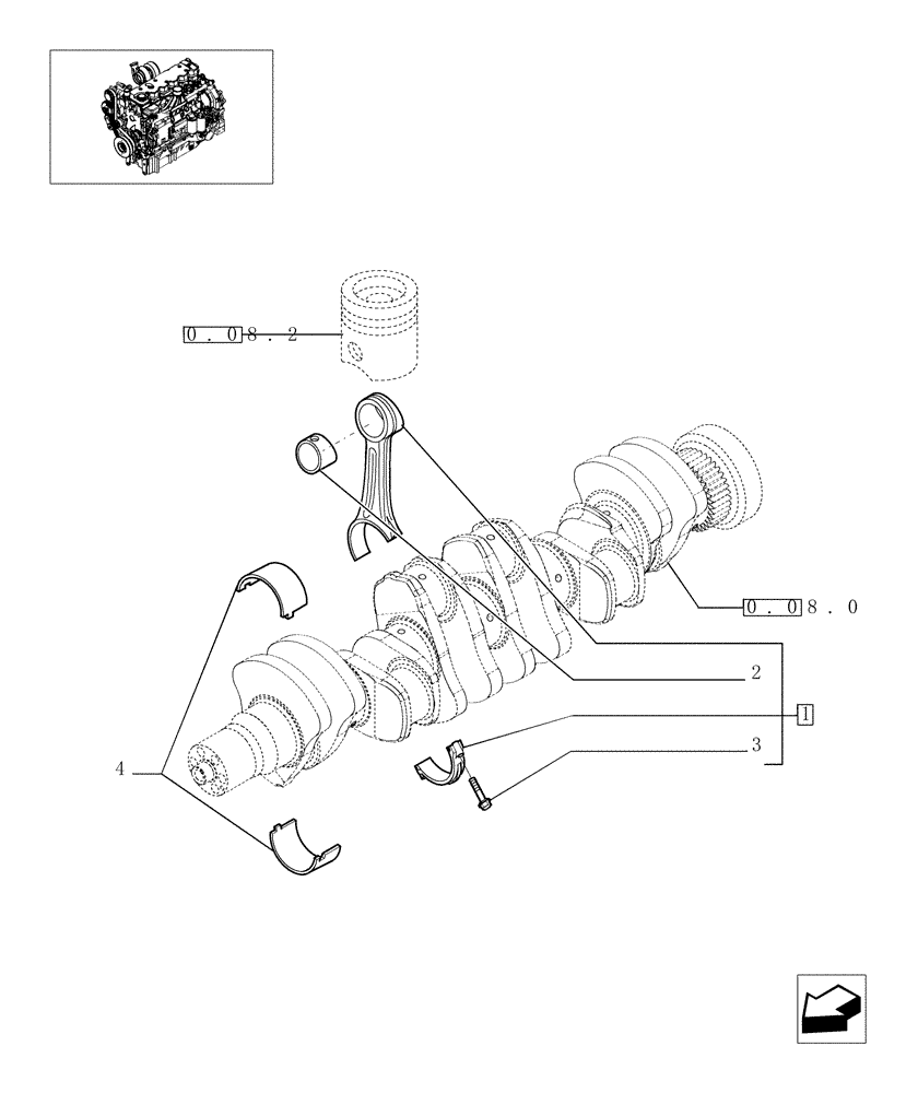 Схема запчастей Case IH PUMA 180 - (0.08.1) - CONNECTING ROD (01) - ENGINE