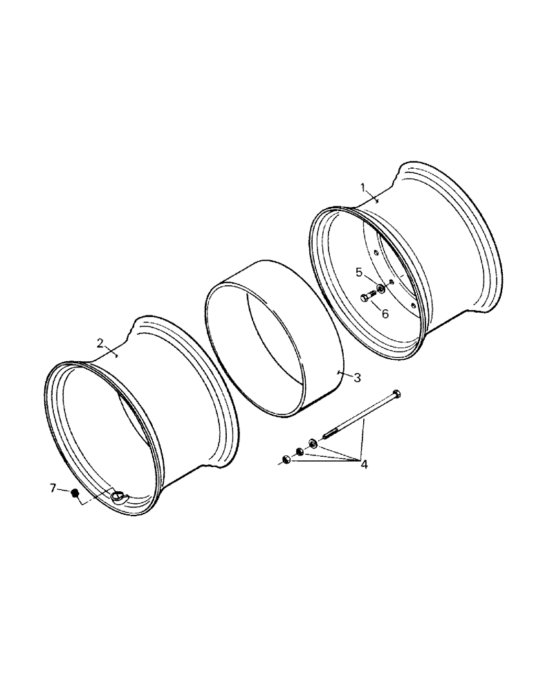 Схема запчастей Case IH STEIGER - (04-42) - WHEELS WITH SPACER BAND DUALS, MAIN WHEELS, DUAL WHEELS (04) - Drive Train