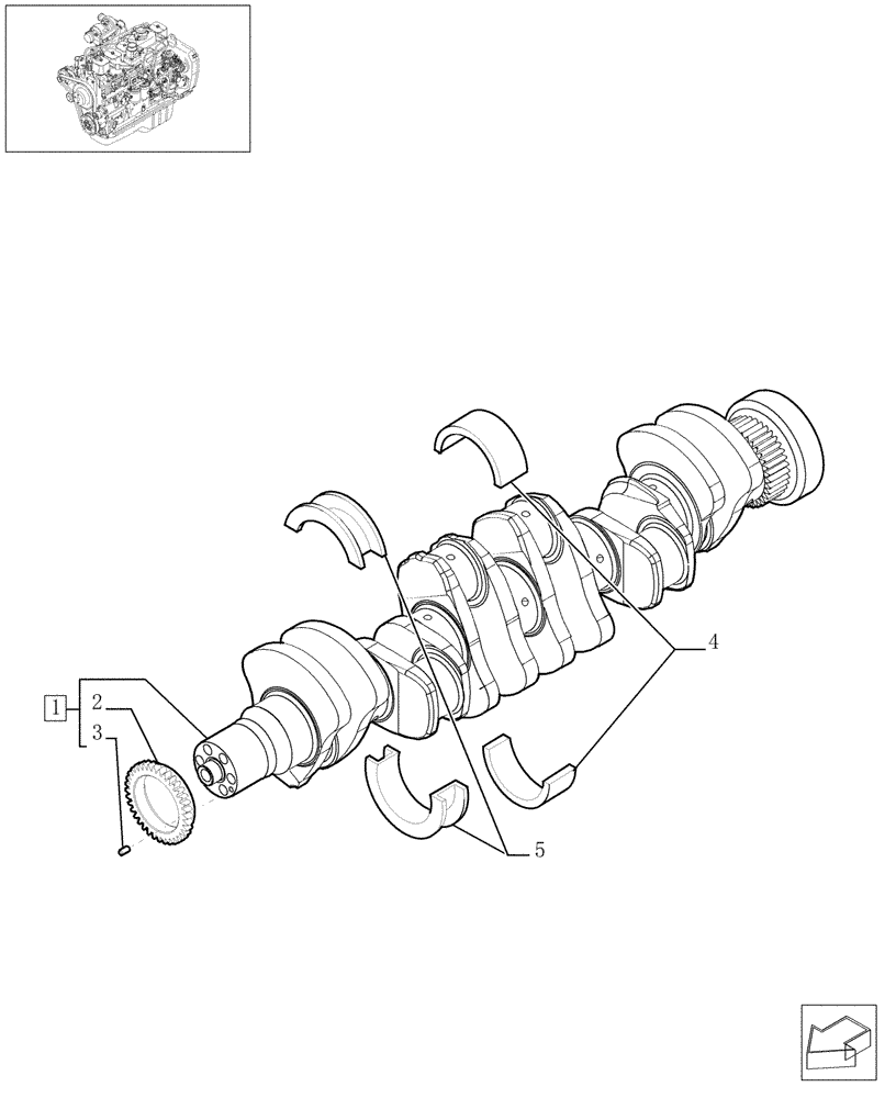 Схема запчастей Case IH F4GE0684C D600 - (0.08.0[01]) - CRANKSHAFT (504057569) 