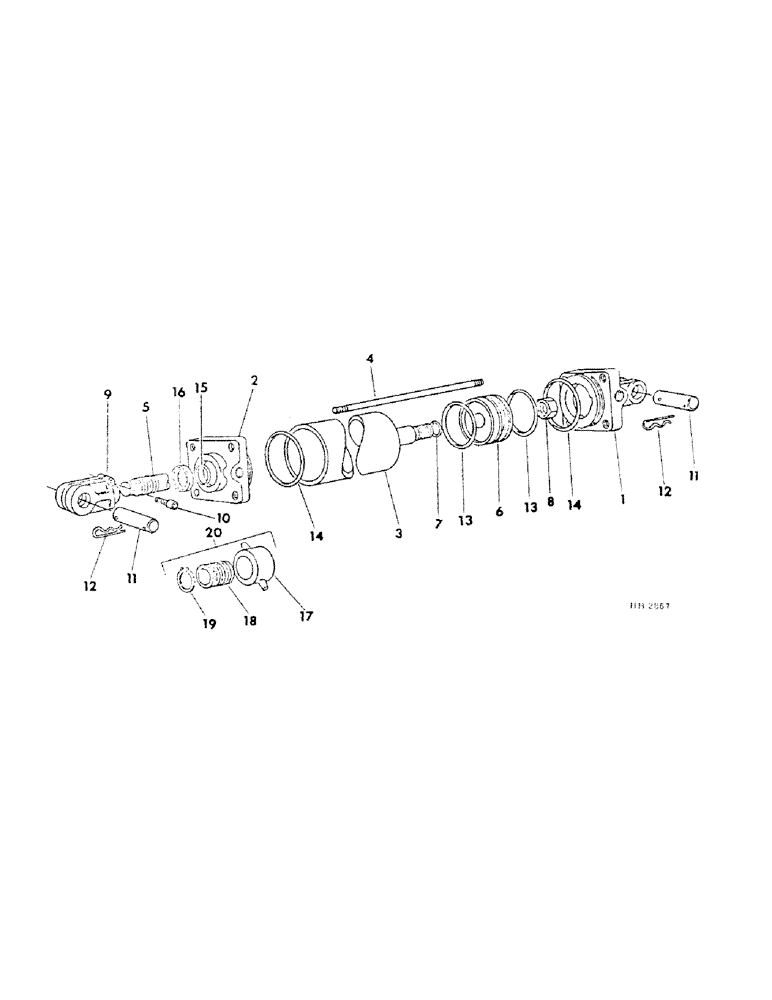 Схема запчастей Case IH 45 - (B-21) - C-FRAME LIFT HYDRAULIC CYLINDER, MONARCH 