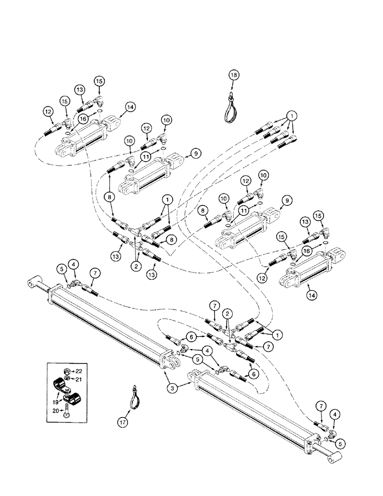 Схема запчастей Case IH 4200 - (08-04) - FLEX FOLD AND DEPTH CONTROL HYDRAULIC SYSTEM, 30 FT 8 INCH AND 34 FT 1 INCH MULCH FINISHER (08) - HYDRAULICS