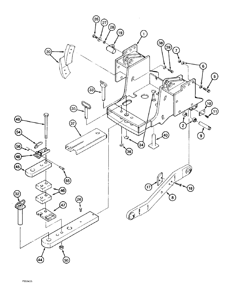 Схема запчастей Case IH 9310 - (9-006) - HITCH LOWER LINK, MOUNTS AND DRAWBAR, PRIOR TO PIN JEE0071001 (09) - CHASSIS/ATTACHMENTS