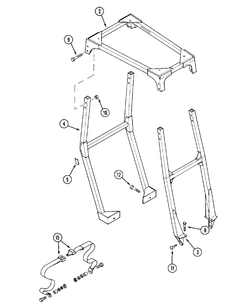 Схема запчастей Case IH 1394 - (9-460) - 4 POST ROLL OVER PROTECTIVE STRUCTURE, NORTH AMERICA ONLY (09) - CHASSIS/ATTACHMENTS